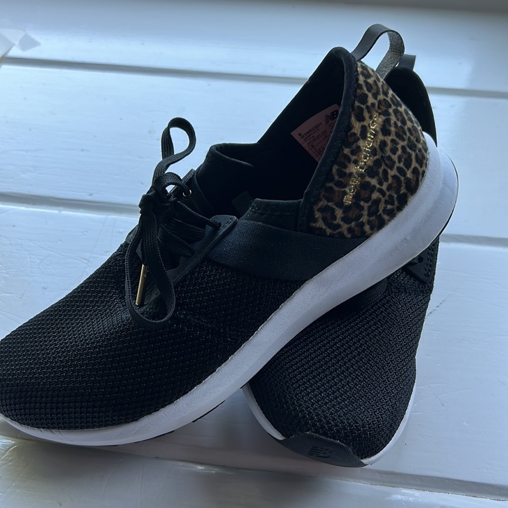 New Balance Fuelcore Fashion Sneaker with faux fur leopard detail!!